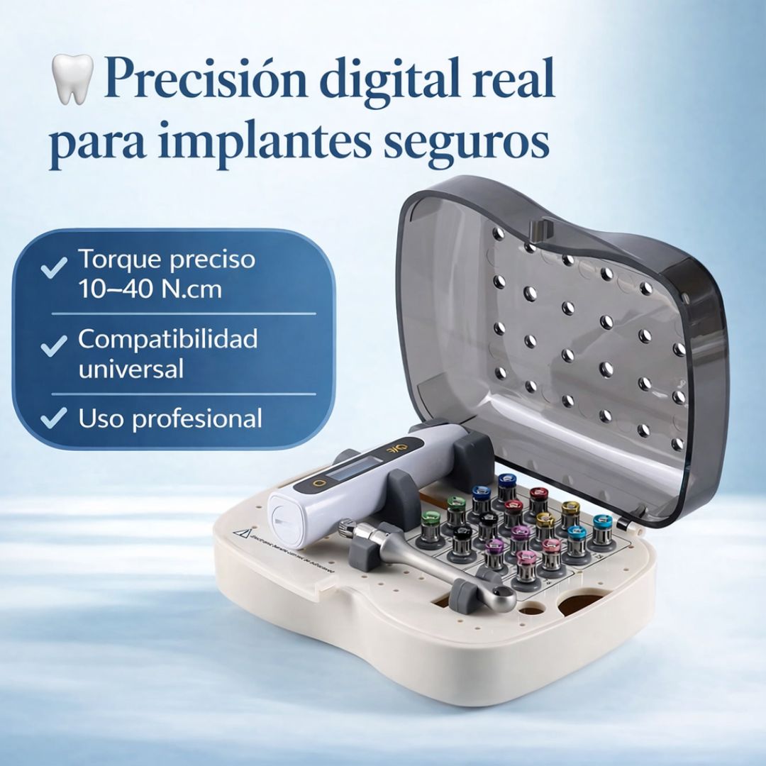 Kit de Torque Eléctrico Dental Universal (16 puntas + estuche)