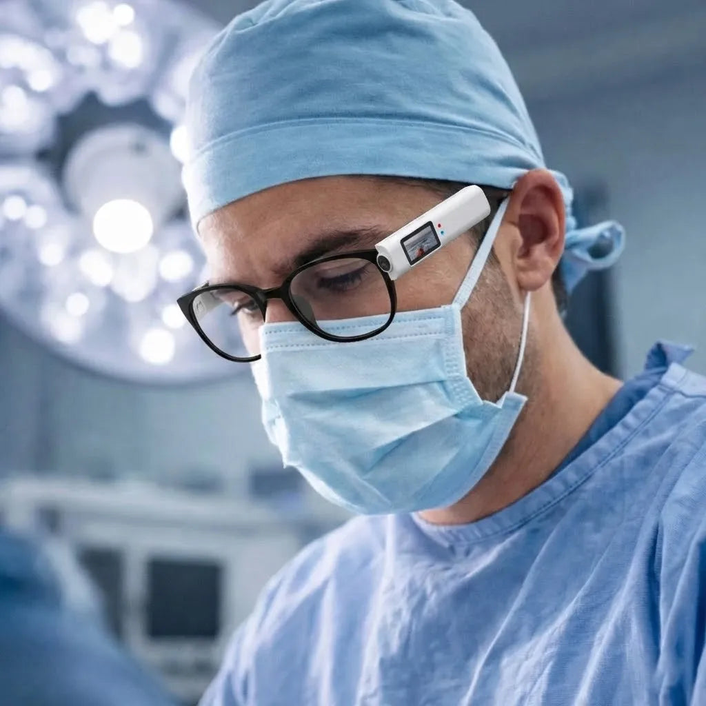 Mini Cámara 2.7K con Visión en Primera Persona para Lupas y Gafas Graduadas