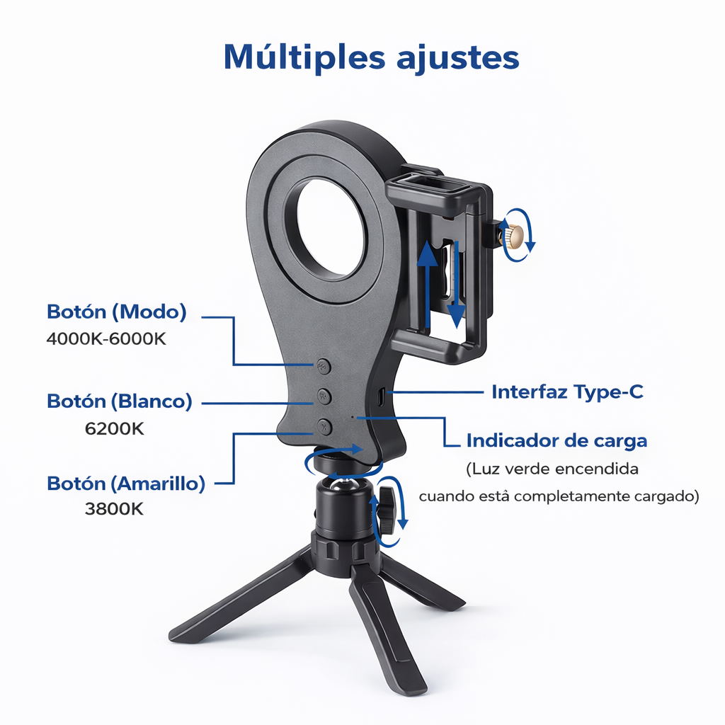 Soporte para Fotografía Oral V4 – compatible con cualquier modelo de iPhone y Android