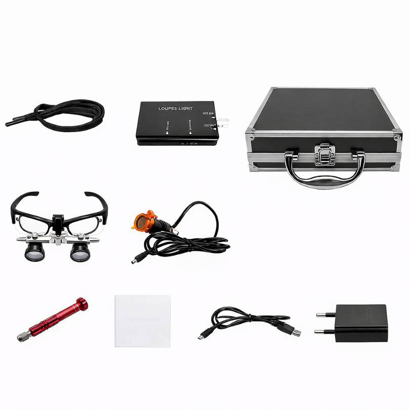 Lupa T1 con Ajuste Interpupilar y Lámpara Frontal