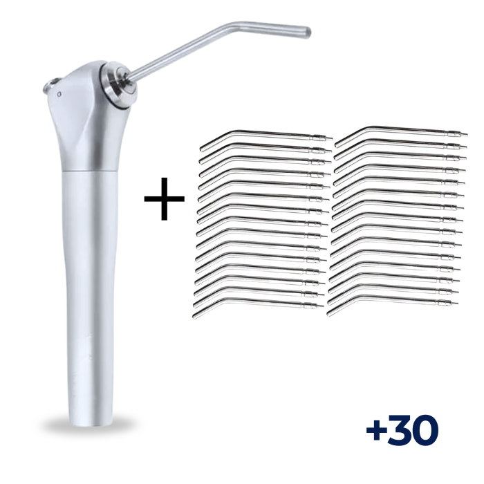 Jeringa Dental Triple de Aire y Agua + 30 Puntas Esteri — vista frontal